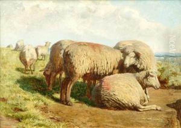 A Group Of Sheep Oil Painting by Daniel Alexander Williamson