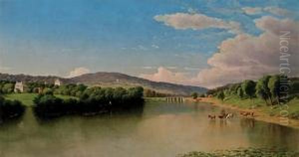 River Landscape Oil Painting by John Williamson