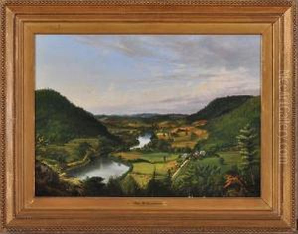 Landscape With Rivers And A Farm Oil Painting by John Williamson