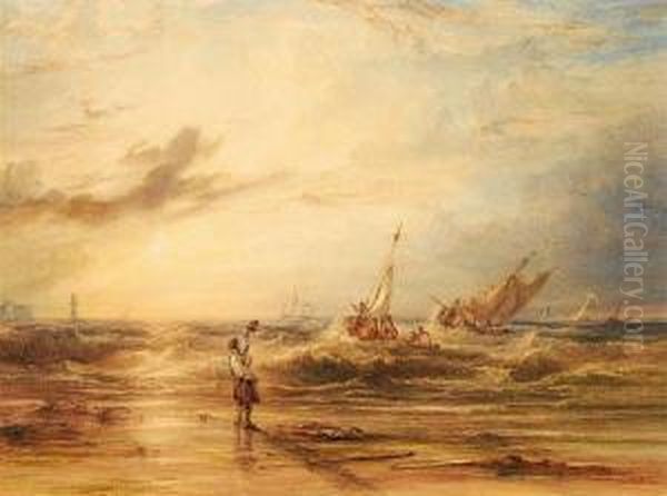 Waving Off The Fleet Oil Painting by Samuel Williamson