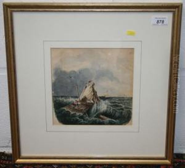 A Raft Breaking Up On A Rock Oil Painting by Samuel Williamson