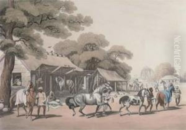 Sices, Or Grooms, Leading Out Horses by Samuel Howitt And Captain Thomas Williamson