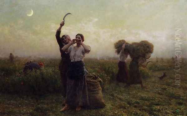 Evening Call Oil Painting by Jules Breton