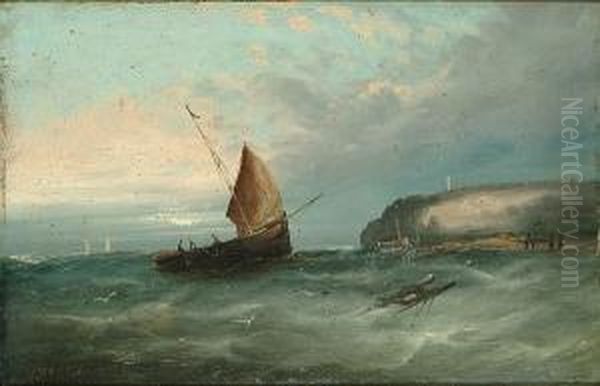 Off The Cornish Coast Oil Painting by William Henry Williamson