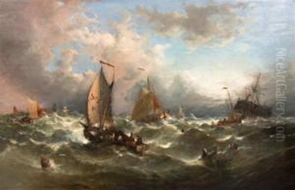 Rescue At Sea Oil Painting by William Harry Williamson