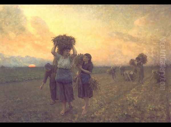 The Last Gleanings Oil Painting by Jules Breton