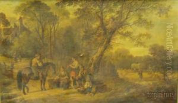 View Of Country Scene Oil Painting by Edmund Aylburton Willis