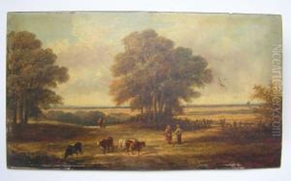 Pastoral Landscape. Oil Painting by Edmund Aylburton Willis