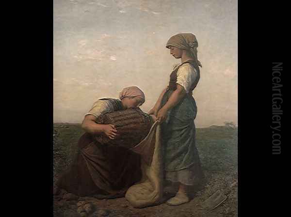 The Potato Harvest Oil Painting by Jules Breton