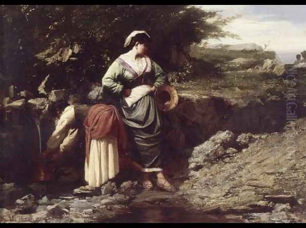 Water Carriers Oil Painting by Jules Breton