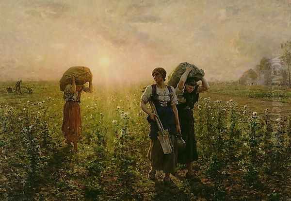 The End of the Working Day, 1886-87 Oil Painting by Jules Breton