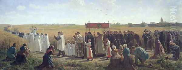 The Blessing of the Wheat in the Artois, 1857 Oil Painting by Jules Breton