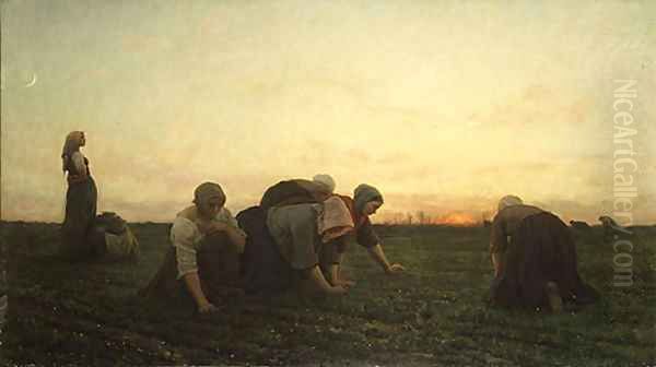 The Weeders 1868 Oil Painting by Jules Breton