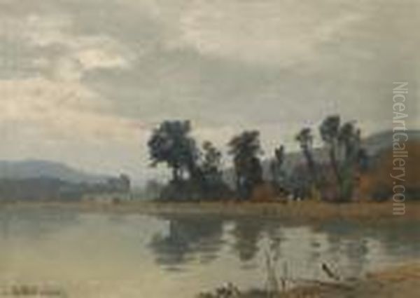 View Of The Peninsula At Walterskirchen Oil Painting by Josef Willroider