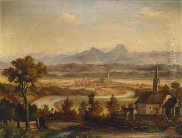 View Of Villach Oil Painting by Josef Willroider