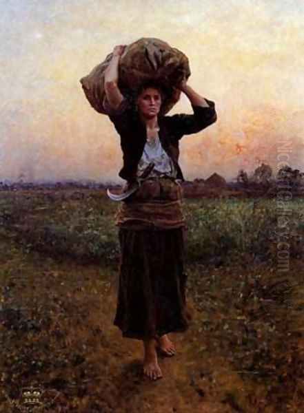 The Shepherds Star 2 Oil Painting by Jules Breton