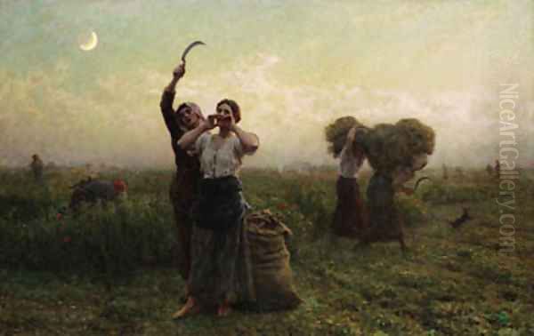 L'Appel du soir (Evening Call) Oil Painting by Jules Breton