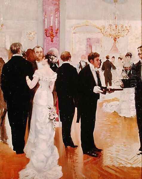 The Wedding Reception, c.1900 Oil Painting by Jean-Georges Beraud