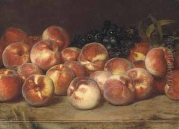 Peaches Oil Painting by Lemuel Everett Wilmarth