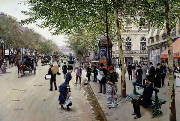 Parisian street scene Oil Painting by Jean-Georges Beraud