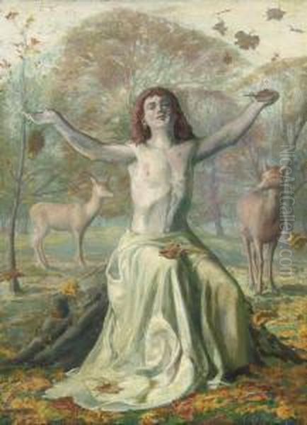 An Allegory Of Autumn Oil Painting by Joseph Riley Wilmer