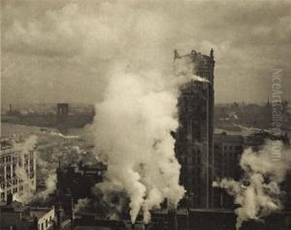 Over The House Tops, Newyork Oil Painting by William E. Wilmerding