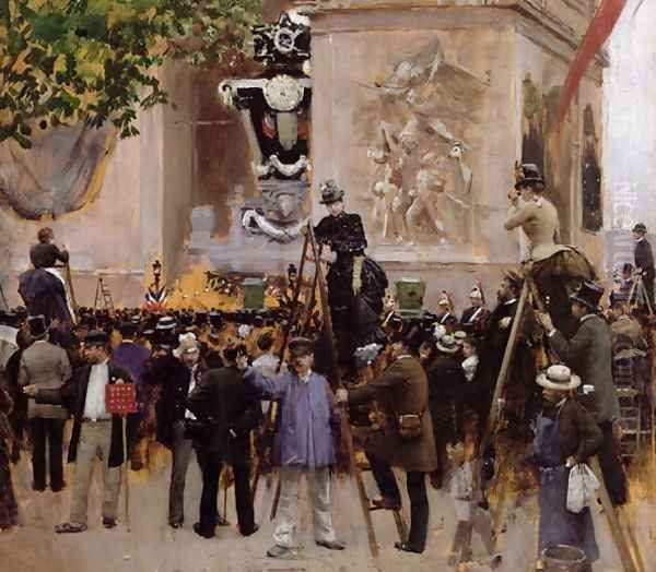 The Funeral of Victor Hugo Oil Painting by Jean-Georges Beraud