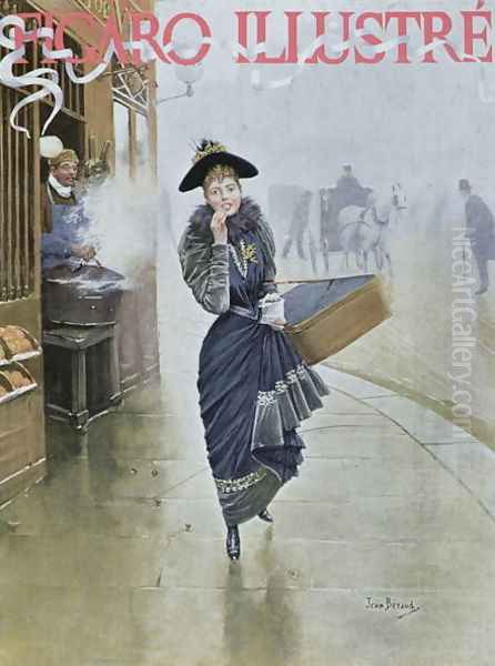 Young Parisian hatmaker, cover illustration of Figaro Illustre, February 1892 Oil Painting by Jean-Georges Beraud