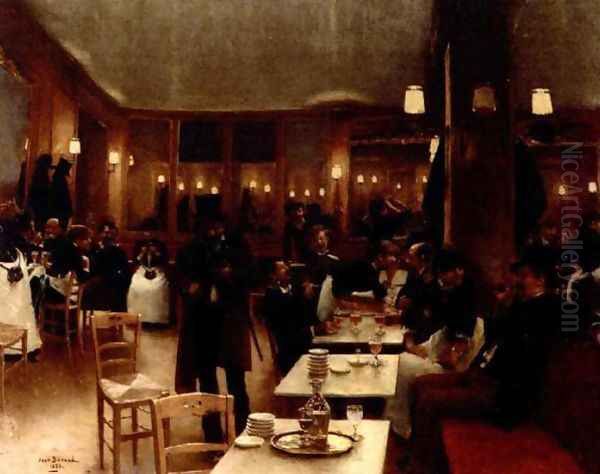 La brasserie 1883 Oil Painting by Jean-Georges Beraud