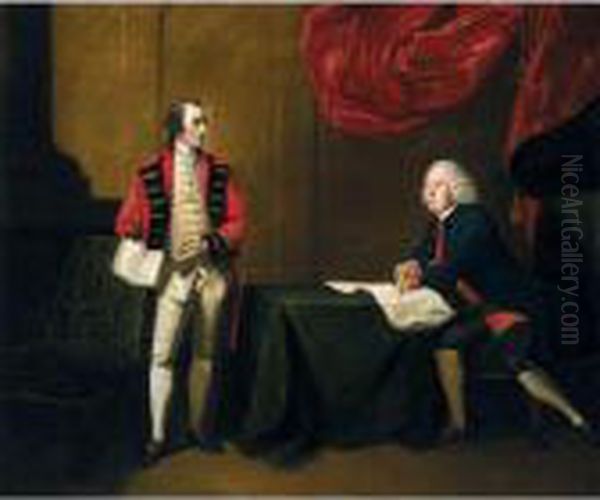 Portrait Of Two Gentlemen by Benjamin Wilson