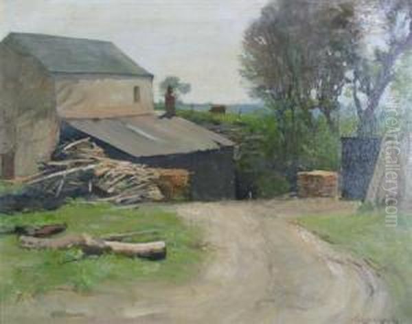 Farmyard Track Oil Painting by David Forrester Wilson