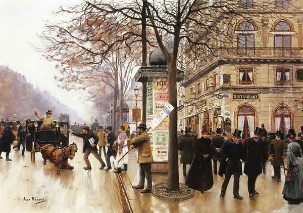 Street Scene Oil Painting by Jean-Georges Beraud