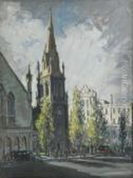 Wesley Church, Sunday Afternoon Oil Painting by Dora Lynnell Wilson