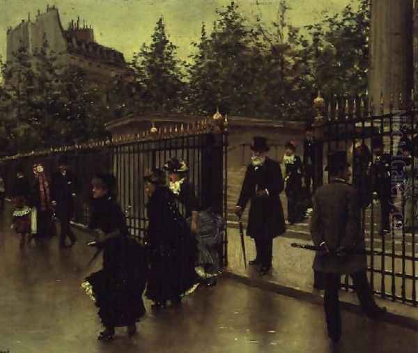 Leaving La Madeleine Oil Painting by Jean-Georges Beraud