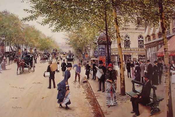 Boulevard des capucines Oil Painting by Jean-Georges Beraud