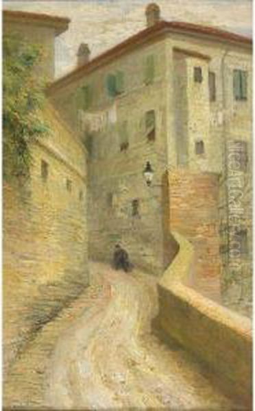 Street In Siena Oil Painting by Eric Wilson