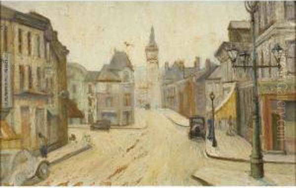 French Street Scene Oil Painting by Eric Wilson