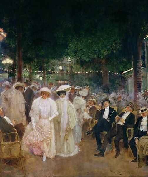 The Gardens of Paris, or The Beauties of the Night, 1905 Oil Painting by Jean-Georges Beraud