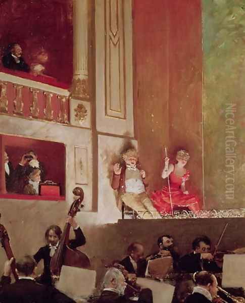 Revue at the Theatre des Varietes c.1885 Oil Painting by Jean-Georges Beraud