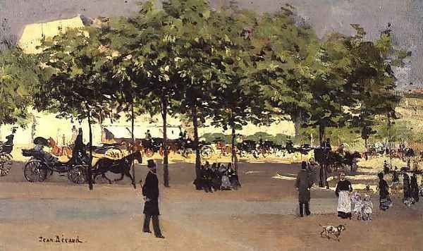 Promenade on a Sunday afternoon, Paris Oil Painting by Jean-Georges Beraud