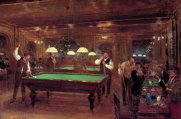 Le Billard Oil Painting by Jean-Georges Beraud