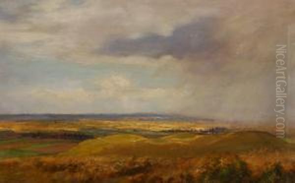 Storm Swept Landscape Oil Painting by Henry Mitton Wilson