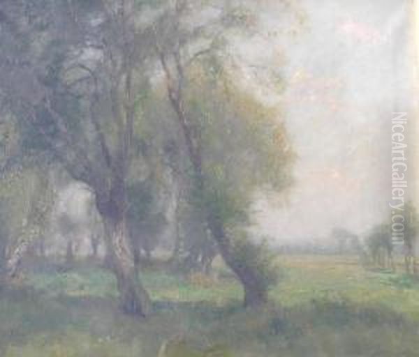 Landscape With Trees Oil Painting by Henry Mitton Wilson