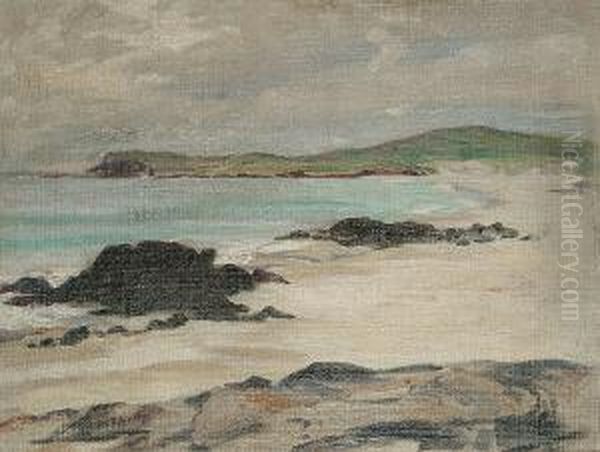 Beach Scene With Cloudy Skies by Hugh Cameron Wilson