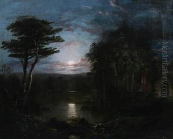 Moonlit Landscape Oil Painting by Jeremy Wilson