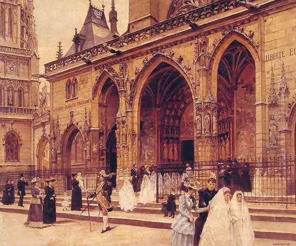 First Communion Oil Painting by Jean-Georges Beraud