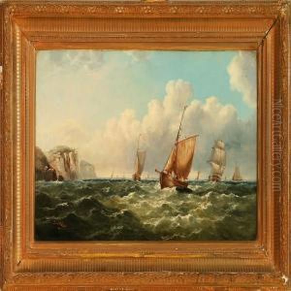 Marine With Sailingships Oil Painting by John Wilson