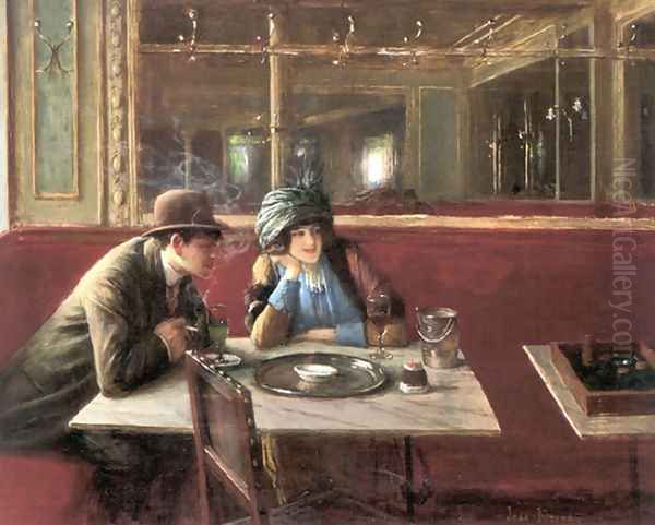 Au Cafe Oil Painting by Jean-Georges Beraud