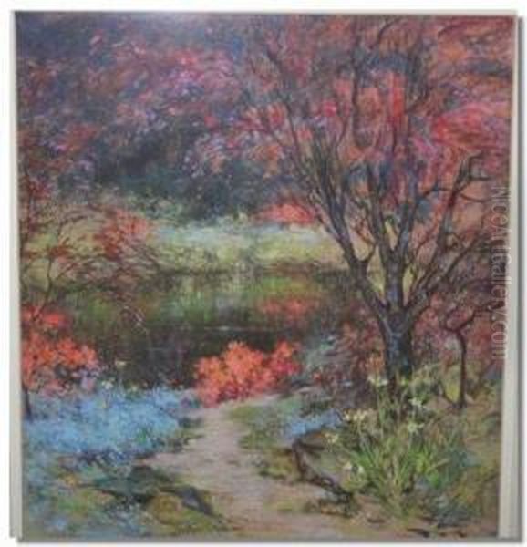 Woodland Scene Oil Painting by Mary Georgina Wade Wilson