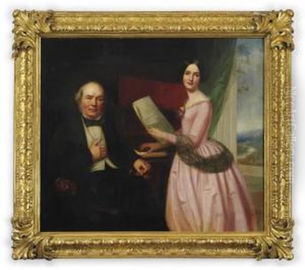 Group Portrait Of A Lady And A Gentleman Oil Painting by Matthew Wilson